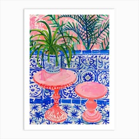 Pink And Blue 1 Art Print