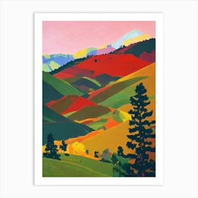 Pyrénées National Park 1 France Abstract Colourful Art Print