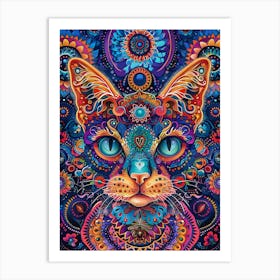 Psychedelic Cat 11 Art Print