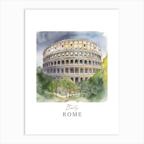 Italy, Rome Storybook 2 Travel Poster Watercolour Art Print