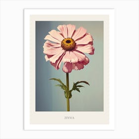 Floral Illustration Zinnia 2 Poster Art Print