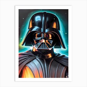 Darth Vader Star Wars Neon Iridescent (32) Art Print