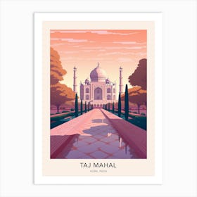 Taj Mahal Agra India Travel Poster Art Print