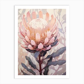 Floral Illustration Protea Art Print