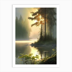 Sunrise In The Forest Art Print