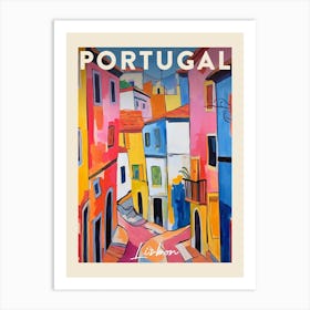 Lisbon Portugal 5 Fauvist Painting  Travel Poster Art Print