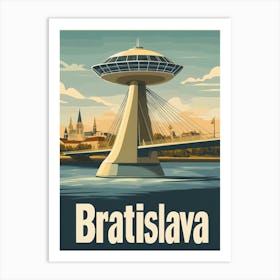 Aihrgdesign A Retro Travel Poster For Bratislava Art Print