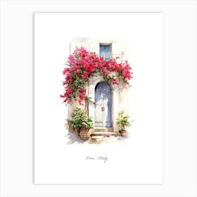 Bari, Italy   Mediterranean Doors Watercolour Painting 3 Poster Art Print