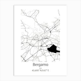 Bergamo,Italy Minimalist Map Póster