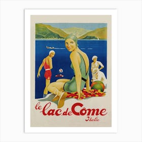 Lake Como Italy Vintage Travel Poster Art Print