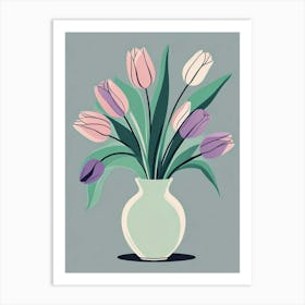 Green Tulips Vase Art (5) Art Print