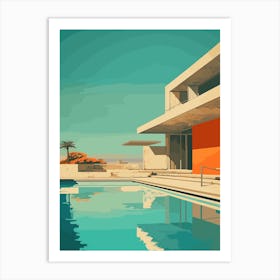 Newport Beach California Mediterranean Style Illustration 1 Art Print