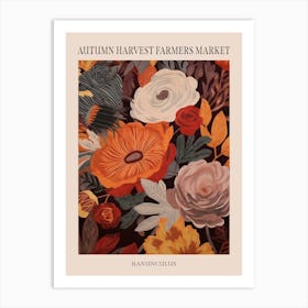 Fall Botanicals Ranunculus 2 Poster Art Print