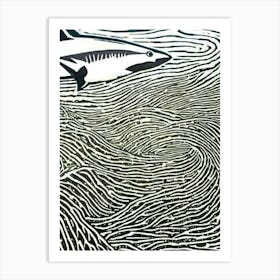 Reef Shark Linocut Art Print