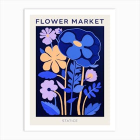 Blue Flower Market Poster Statice 1 Art Print