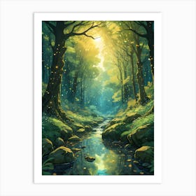 Enchanted Forest Stream Art Print