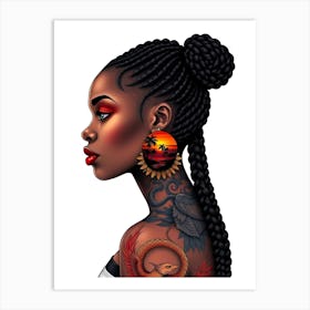 Tattooed Woman Art Print