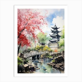 Yuyuan Garden China Watercolour 3 Art Print