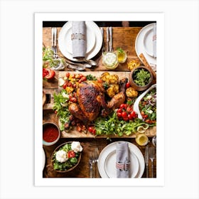 Crisp Were Dinner Focused Banner Featuring The Epicures Heavenly Harvest Spread An Overhead Shot (1) Art Print