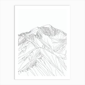Pikes Peak Usa Line Drawing 6 Art Print