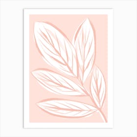 Modern Pink Leaves Art Print