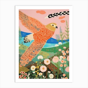 Maximalist Bird Painting Falcon 4 Art Print