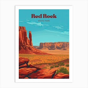 Red Rock State Park Desert Travel Illustration Art Print