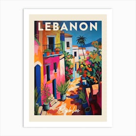 Byblos Lebanon 1 Fauvist Painting  Travel Poster Art Print