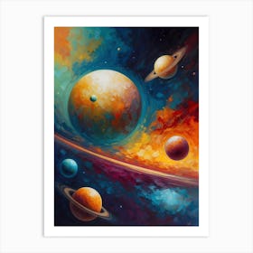 Planets In Space 6 Art Print