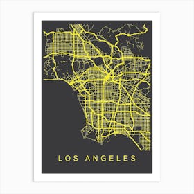 Los Angeles Map Neon Art Print