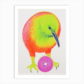 Colourful Bird Painting Kiwi 3 Art Print