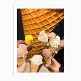 Holding Ice Cream Cones Art Print