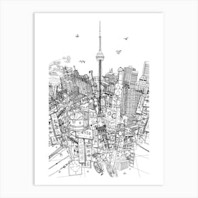 Toronto! (Black and white) Art Print