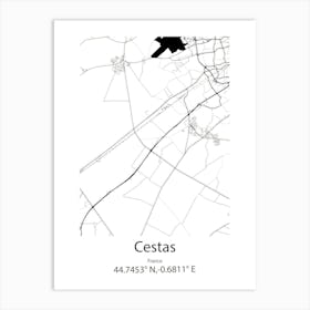 Cestas,France Minimalist Map Art Print