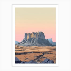 Mount Roraima Venezuela Brazil Color Line Drawing (8) Art Print