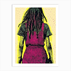 Back Of A Woman With Dreadlocks Art Print