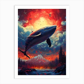 Whales In The Sky Art Print