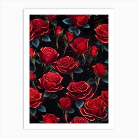 Red Roses Wallpaper 6 Art Print