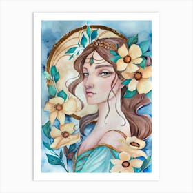 Art Nouveau Portrait Art Print