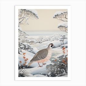 Winter Bird Painting Partridge 5 Art Print