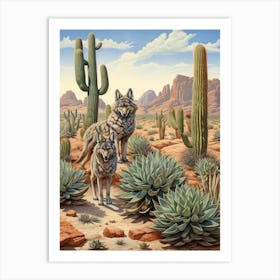 Wolf Pack Desert 4 Art Print