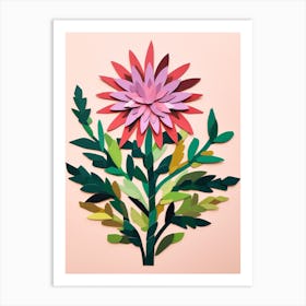 Cut Out Style Flower Art Asters 1 Art Print