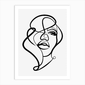 Portrait Of A Woman, Minimal Line Art Art Print