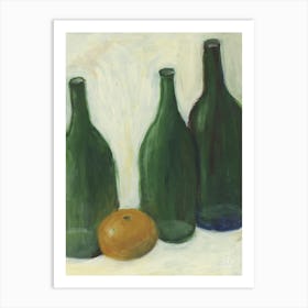 Clementine And Bottles Art Print