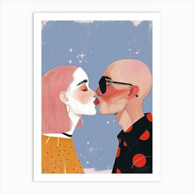 Kissing Couple 4 Art Print