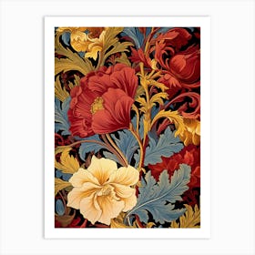 Victorian Floral Wallpaper 3 Art Print