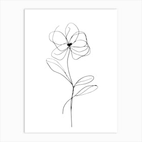 Flower Drawing Minimalist Line Art Monoline Illustration Art Print
