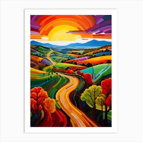 Bright Colors English Roadway Art Print