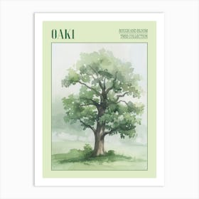 Oak Tree Atmospheric Watercolour Painting 11 Poster Art Print
