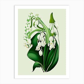 Lily Of The Valley Wildflower Vintage Botanical 1 Art Print